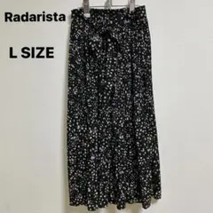 新品ロングスカート　L黒 ウエストゴム　レオパード総柄　裏地付き　フレアスカート