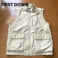 や*ち様 FIRST DOWN ベスト 薄手 軽量 ナイロン L ファーストダウ