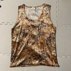 CLIF DE BA 花柄 ベロア タンクトップ Lサイズのサムネイル