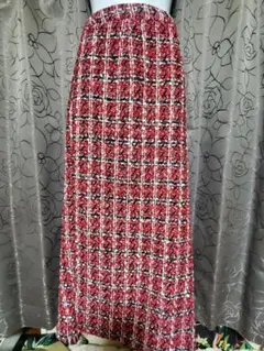 SHINE 赤と黒のチェック柄ロングスカート 2XL