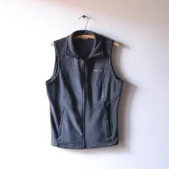 コロンビア アウトドア フリースベスト レディースM チャコールグレー 古着