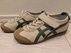 17cm OnitsukaTiger キッズ ベージュ/グリーン1度のみ使用☆