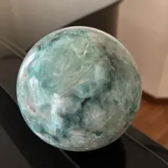 パイライト共生！ギブサイトとセレナイトの共生　　スフィア　天然石置物4