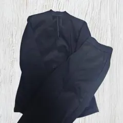 AOKI 　パジャマスーツ　ブラック ノーカラースーツ セットアップ