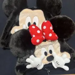 ミッキー・ミニー 耳付きファー帽子