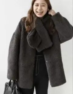 ジャーナルスタンダードレリューム ボアマフラー付きブルゾン