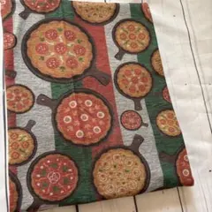 553 ピザ柄 天竺ニット生地 グレー