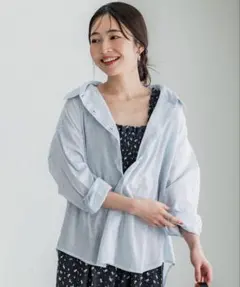 coca ガーゼシャツ　ライトブルー