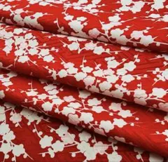 2632☆正絹☆枝梅文☆ハギレ☆36.5×170 訳あり品　ラスト