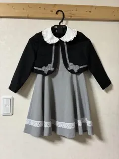 セレモニー　セットアップ 黒ボレロ × グレーワンピース 2点セット　120