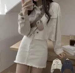 ジャケット クリーム色 可愛い