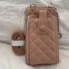 スマホショルダーバッグ ピンク ポシェット レディース 旅行 新品未使用