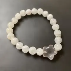 最終値下げ‼️流れ星ぷっくり星型ローズクォーツとムーンストーン天然石ブレスレット