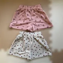 ベビー ショートパンツ 2枚セット さくらんぼ ハート