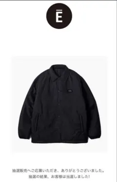 【最安】ENNOY PADDED NYLON COACH JACKET 黒L