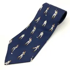 USA製 BROOKVILLE ネクタイ 野球 ベースボール 古着 総柄 紺色