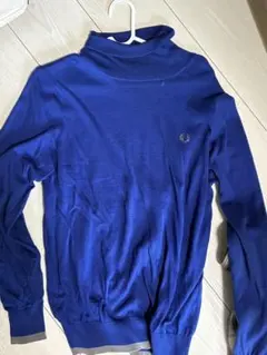 Fred Perry タートルネック ニットセーター 青