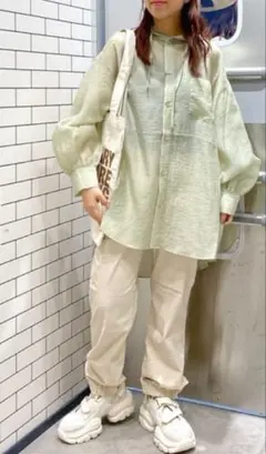 ロデオクラウンズ ワッシャーフーディシャツ 羽織り フード付きシャツ