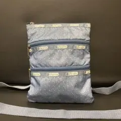 レスポートサック　3段ポケットショルダー　ドット　ブルー　超美品