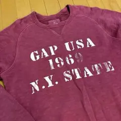 ギャップ GAP フリーダムスリーブ 擦れプリント ヴィンテージスウェット
