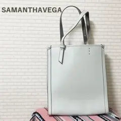 【大人気！】サマンサベガ トートバッグ グレー ビジネスバッグ 型押し オフィス