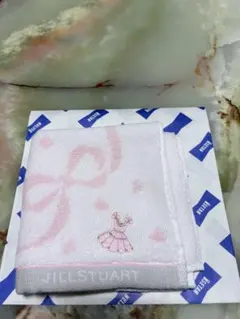 JILL STUART ピンク ドレス刺繍 タオルハンカチ