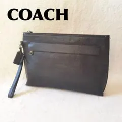 コーチ セカンドバッグ クラッチ 型押しロゴ ストラップ F28614