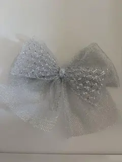 シルバー メッシュリボンと装飾用片セット