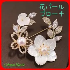 大人気 ブローチ 桜パール フォーマル クリスタル 母の日 入学式 卒業式 春物