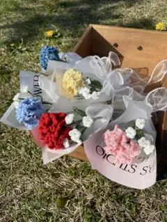 鉤針編織花束 康乃馨 母親節