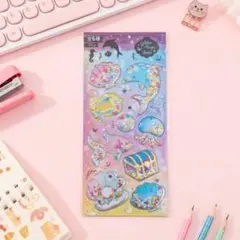 最安値 グリッター シャカシャカ シール マリン モチーフ シール ラメ 立体