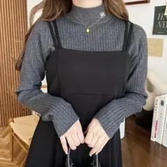 moment+ カットジョーゼットダブルストラップキャミワンピース