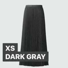 【UNIQLO】 プリーツロングスカート ダークグレー XS