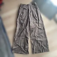 新品未使用　GU チェック柄 ワイドパンツ ウエストゴム