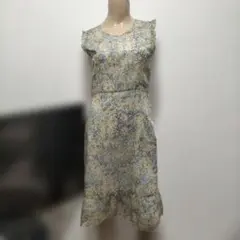 美品ドット柄 ノースリーブワンピース ひざ丈のサムネイル