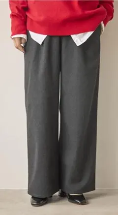 新品未使用studioCLIPツイードライクストレートパンツ　ブラック　Sサイズ