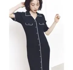 スナイデル SNIDEL フロントボタンニットワンピース