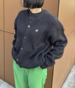 フワフワ素材 ブラック カーディガン