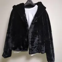 AZUL by moussy フラッフィーフェイクファーブルゾン