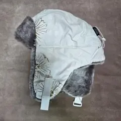 フライトキャップ/ホワイト/花柄/耳あて付き/バイク/ファー/かわいい/バイク