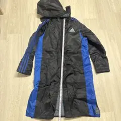 早い者勝ち⭐︎セール！adidas ベンチコート 黒/青 フード付き