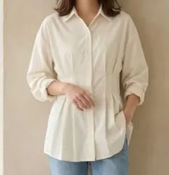 ウエストタックシャツ アイボリー　長袖のサムネイル