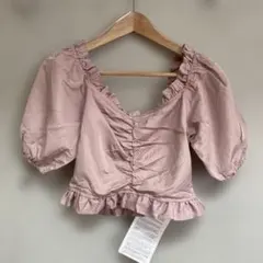 新品 トップショップ TOPSHOP チュニック ブラウス パフスリーブ ピンクのサムネイル