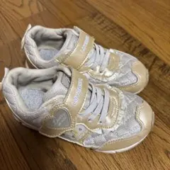 ムーンスターLUVRUSH ゴールドシルバー スニーカー　18.0