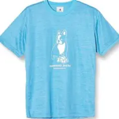 水色 犬 バスケットボール Tシャツ