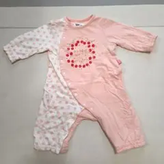bobson ベビーロンパース 70㎝ サーモンピンク　チェリー　女の子　ドット