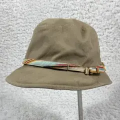 【美品】ポールスミス　バケットハット　ベージュ　ストライプ柄バンド付き