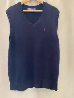 Polo by Ralph Lauren コットン ニットベスト ネイビー M