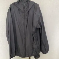 ユニクロ　ポケッタブルUVカットパーカー　黒チェック　ベージュ　XL