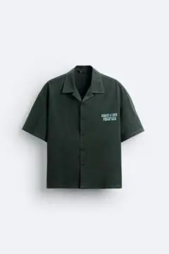 ZARA メンズ 半袖シャツ グリーンのサムネイル